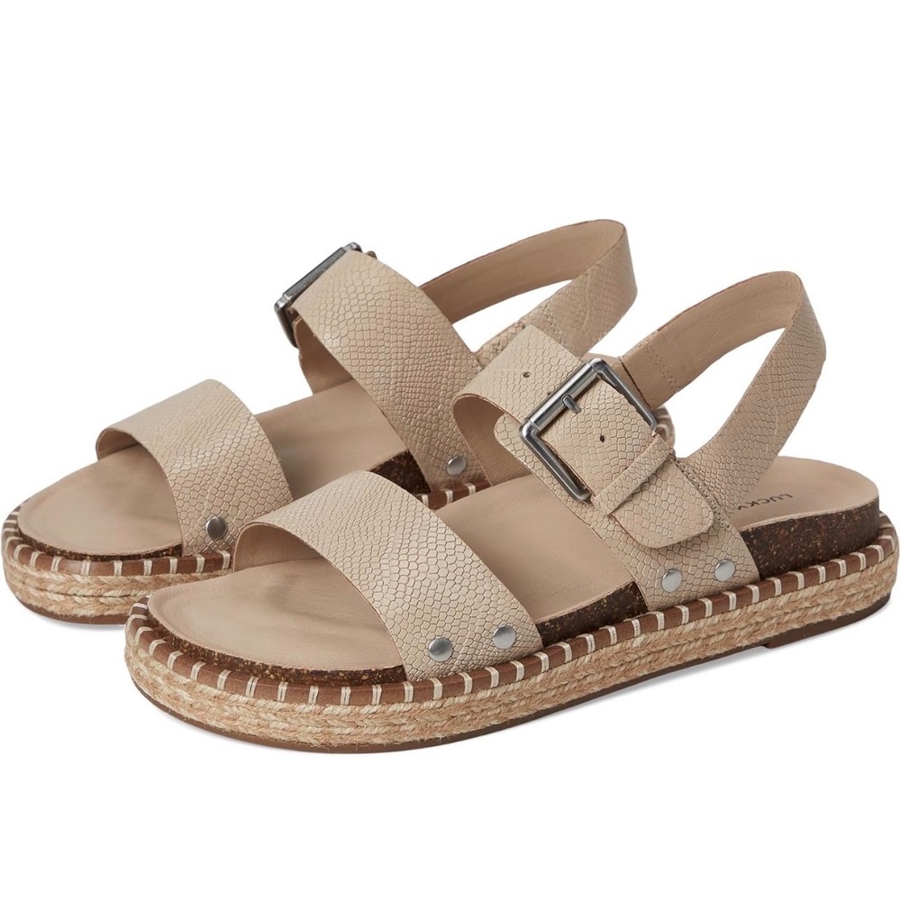 Lucky Brand Umpra Double Strap Espadrille Sandals 9.5 New